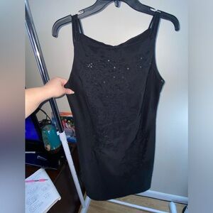 CDC evening black Dress with embroidery